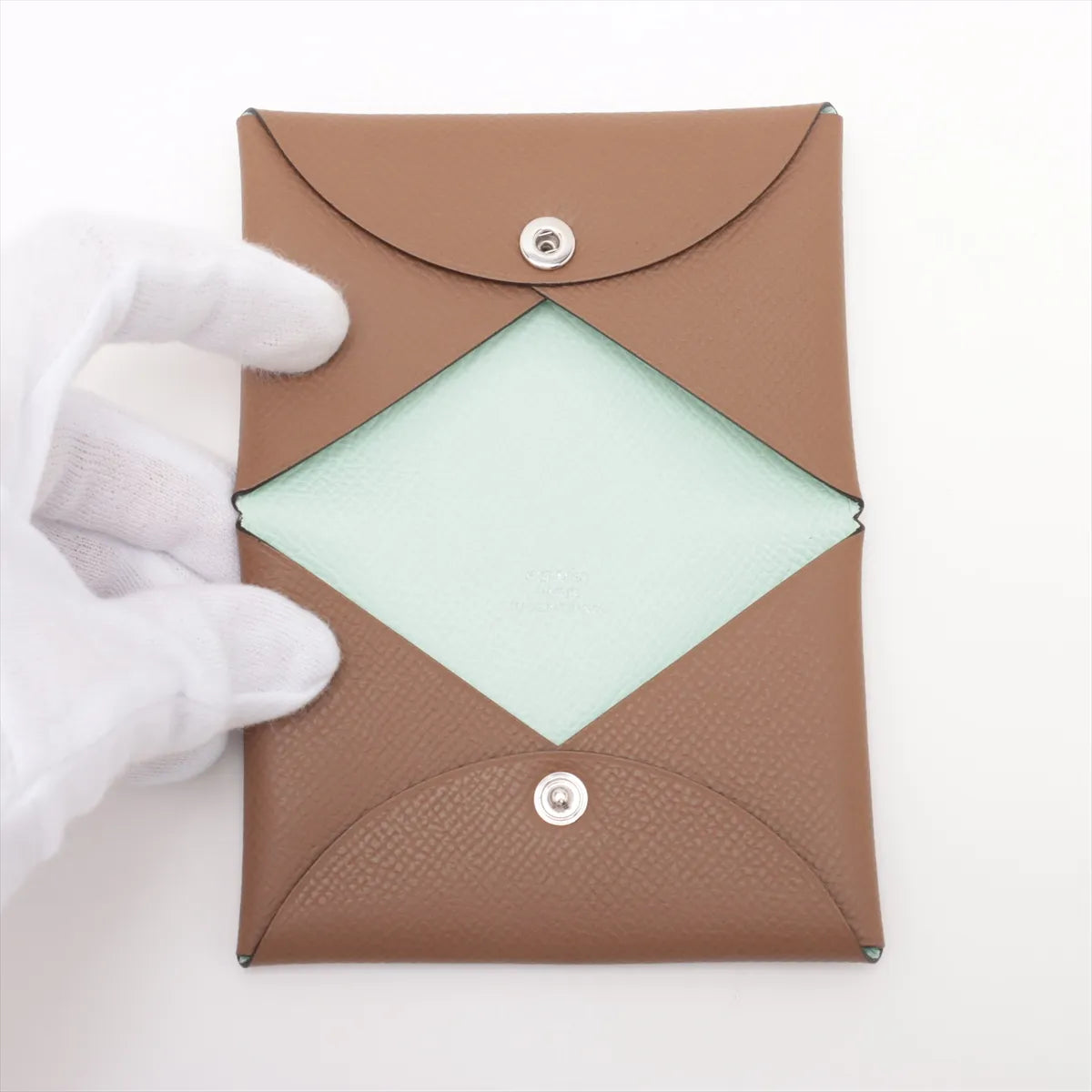 Hermès Calvi Card Holder Brown