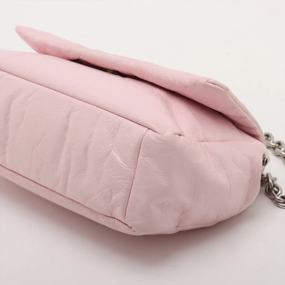 Balenciaga Monaco Leather Chain Shoulder Bag Pink