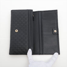 Load image into Gallery viewer, Gucci Micro Guccissima Leather Long Wallet Black