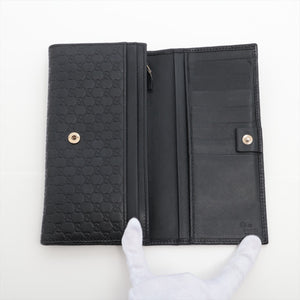 Gucci Micro Guccissima Leather Long Wallet Black