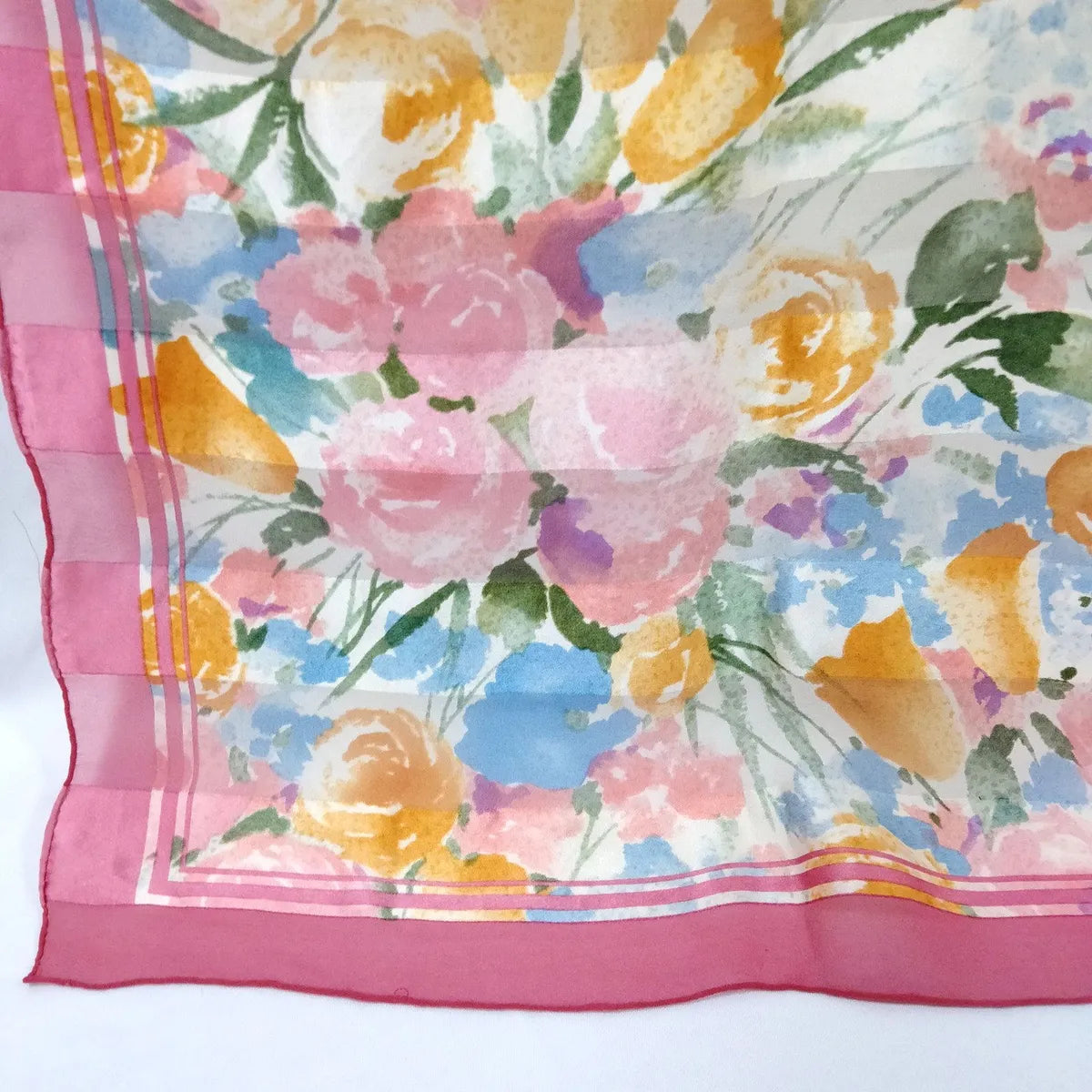 Christian Dior Floral Silk Scarf Pink