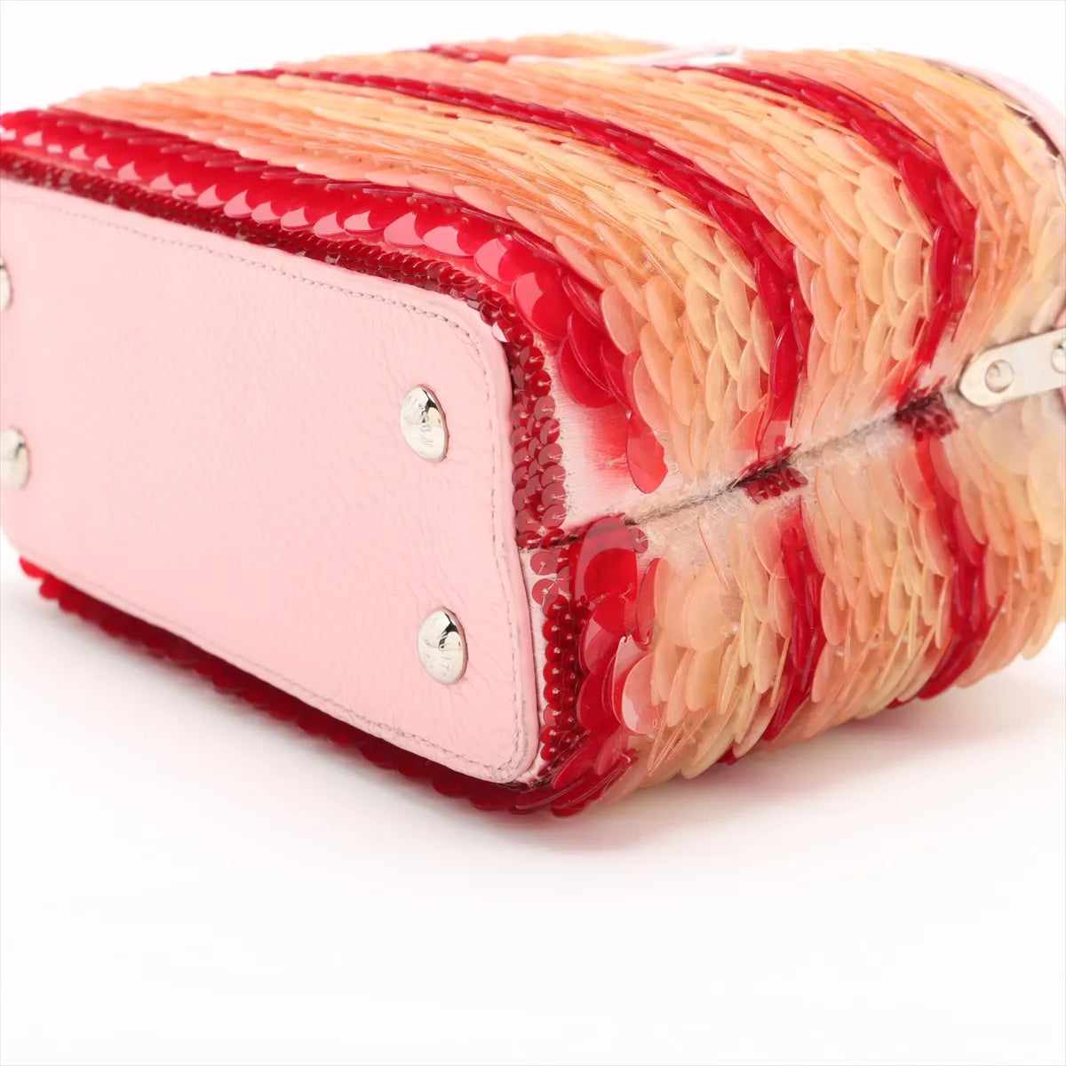 Louis Vuitton Taurillon Capucines Mini Sequins Shoulder Bag Pink x Red