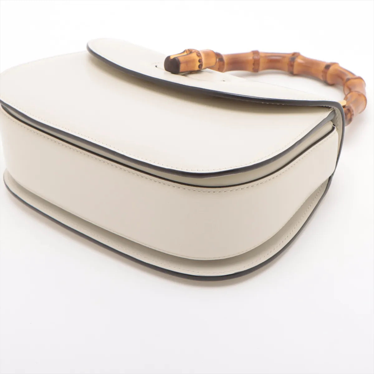Gucci Bamboo Leather Two-Way Shoulder Bag White