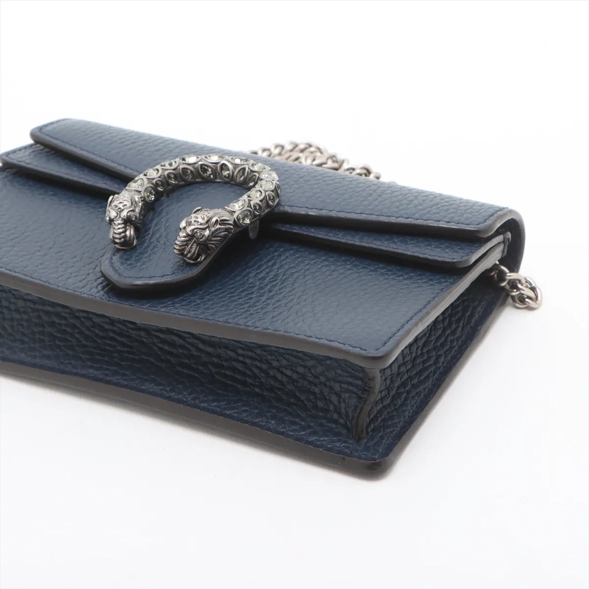 Gucci Dionysus Leather Chain Shoulder Bag Navy Blue