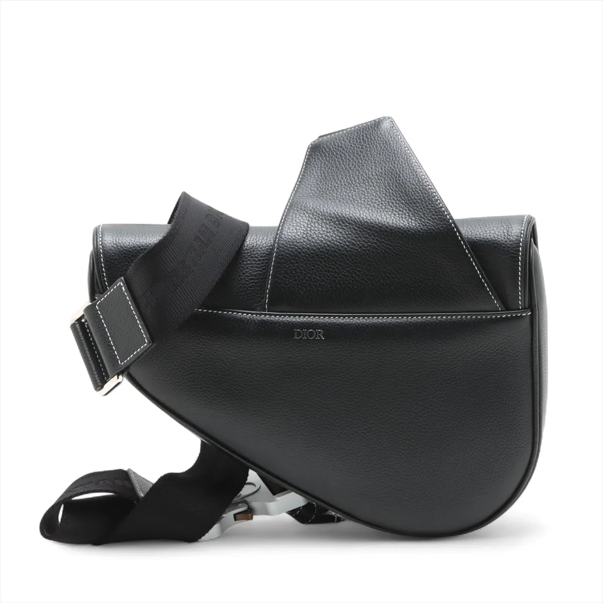 Christian Dior Leather Sling Saddle Bag Black