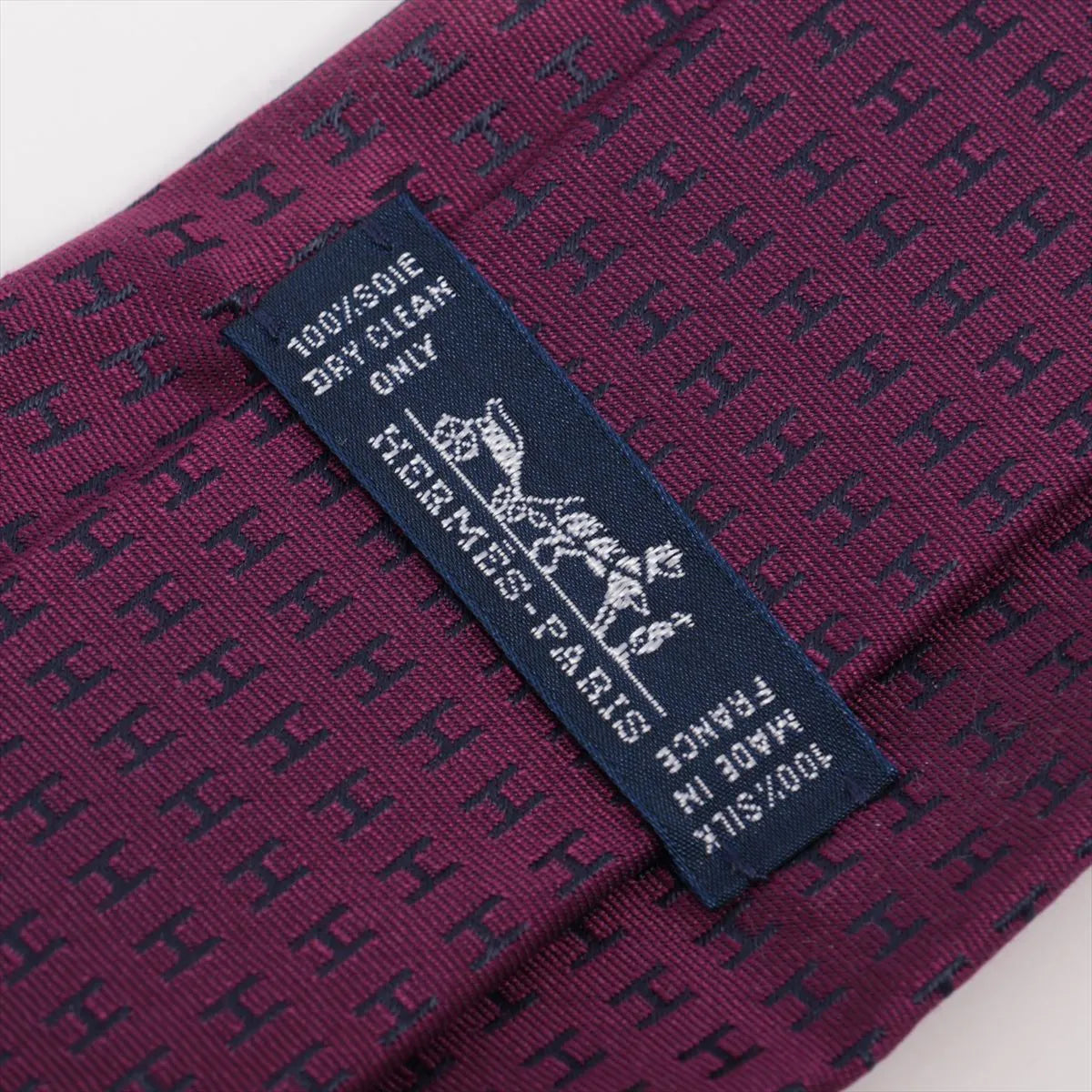 Hermès H Silk Necktie Purple