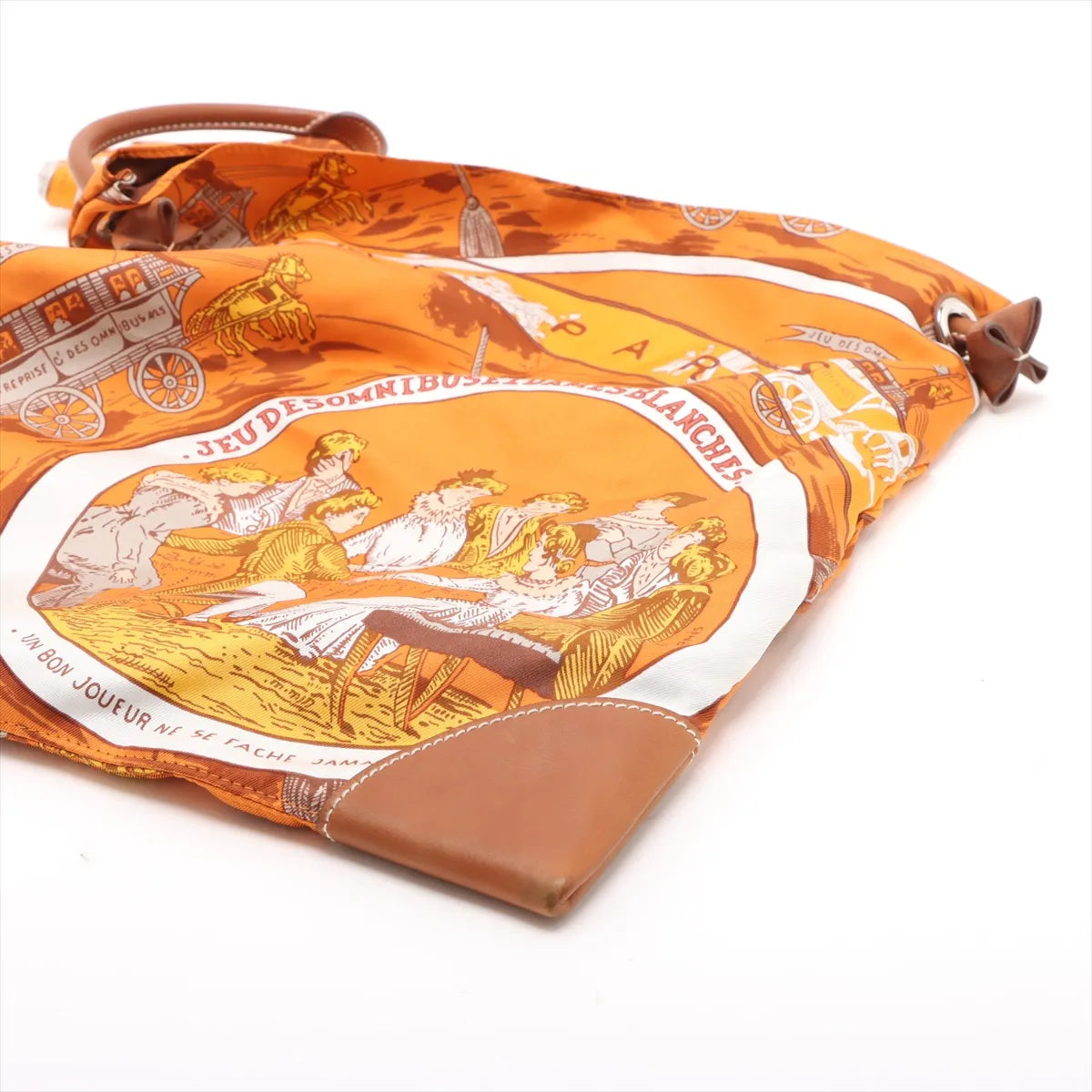 Hermes Silk Leather City PM Orange x Brown