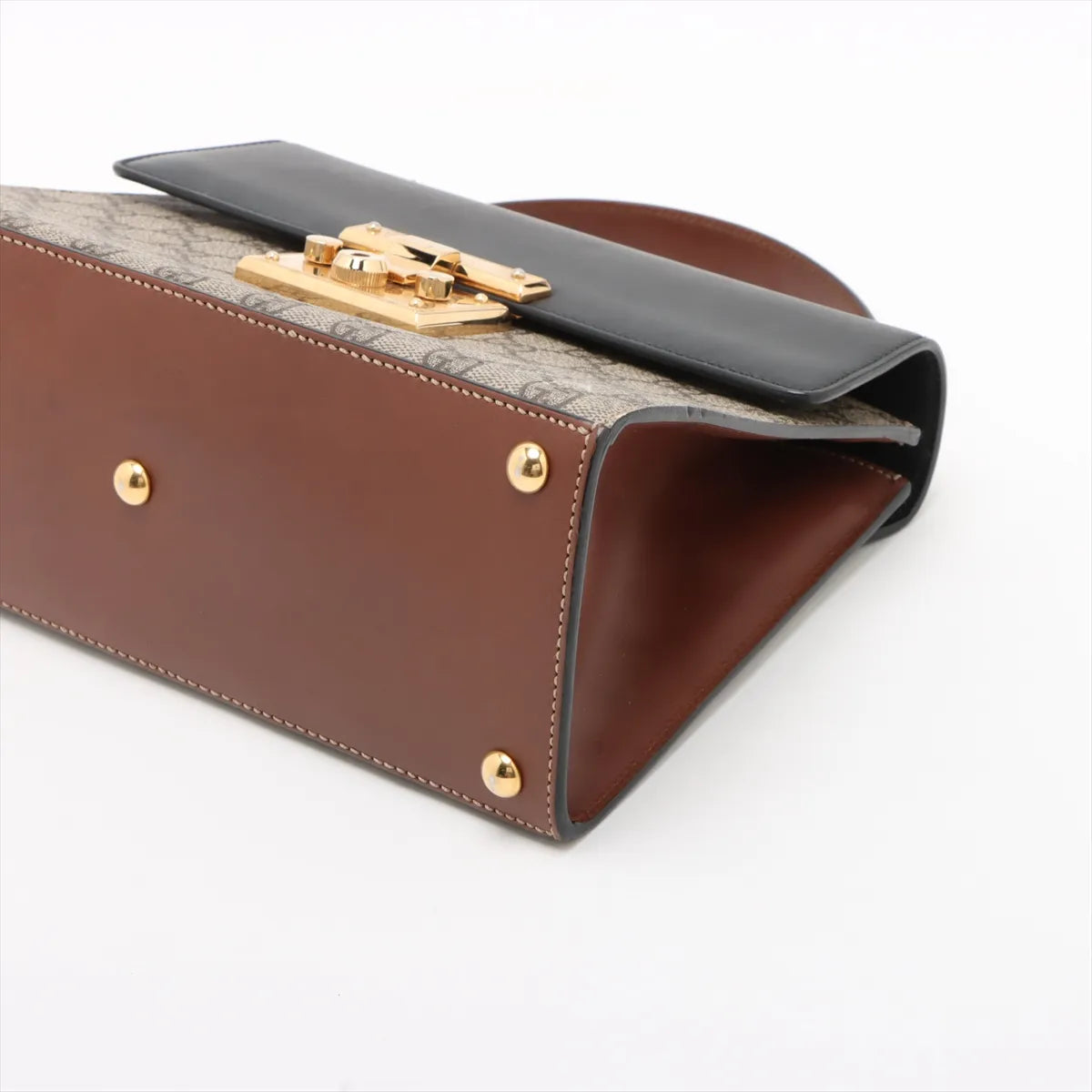 Gucci GG Supreme Leather Two-Way Shoulder Bag Brown x Black