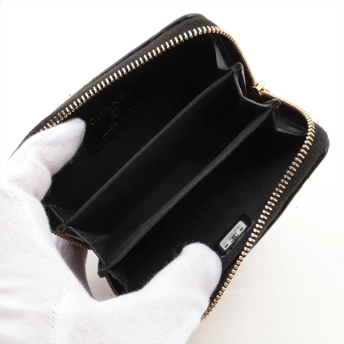 Chanel CC Logo Matelasse Lambskin Coin Purse Black