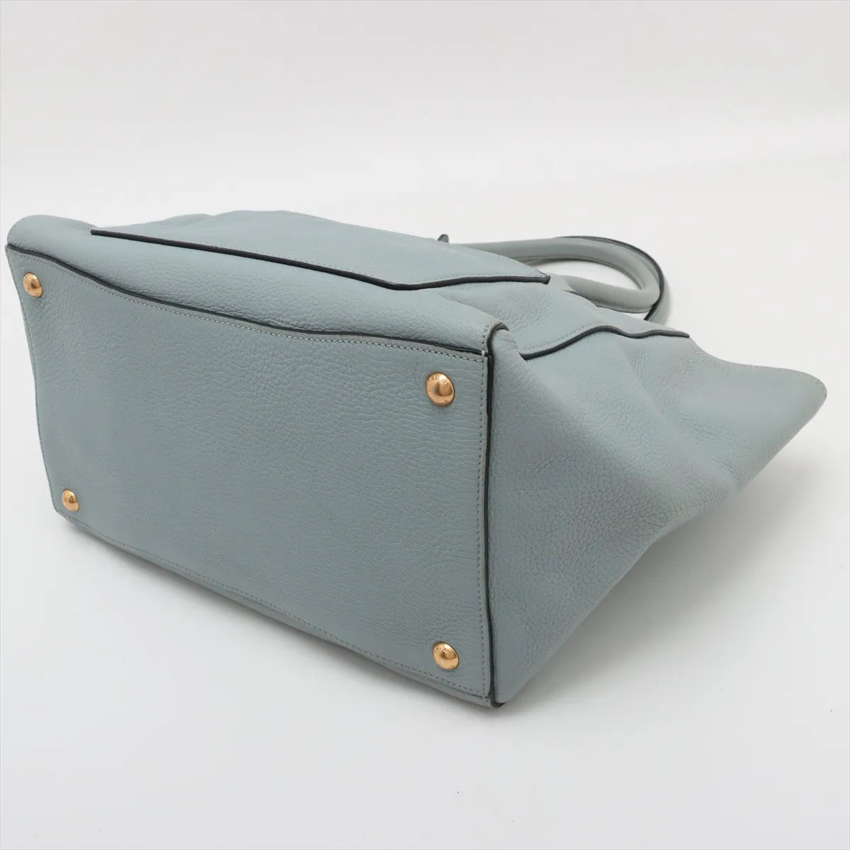 Prada Vitello Daino Leather Tote Bag Light Blue