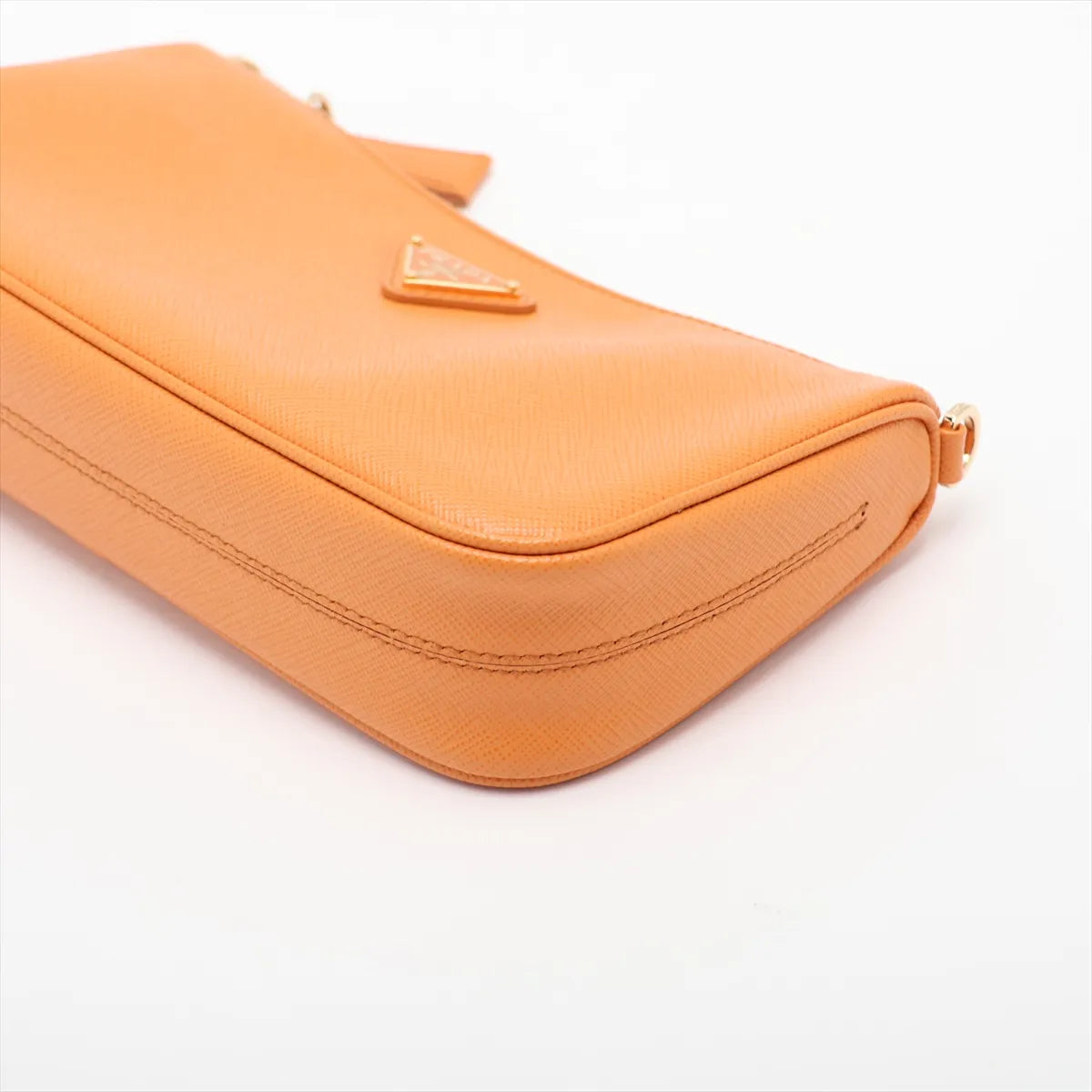 Prada Saffiano Leather Chain Shoulder Bag Orange
