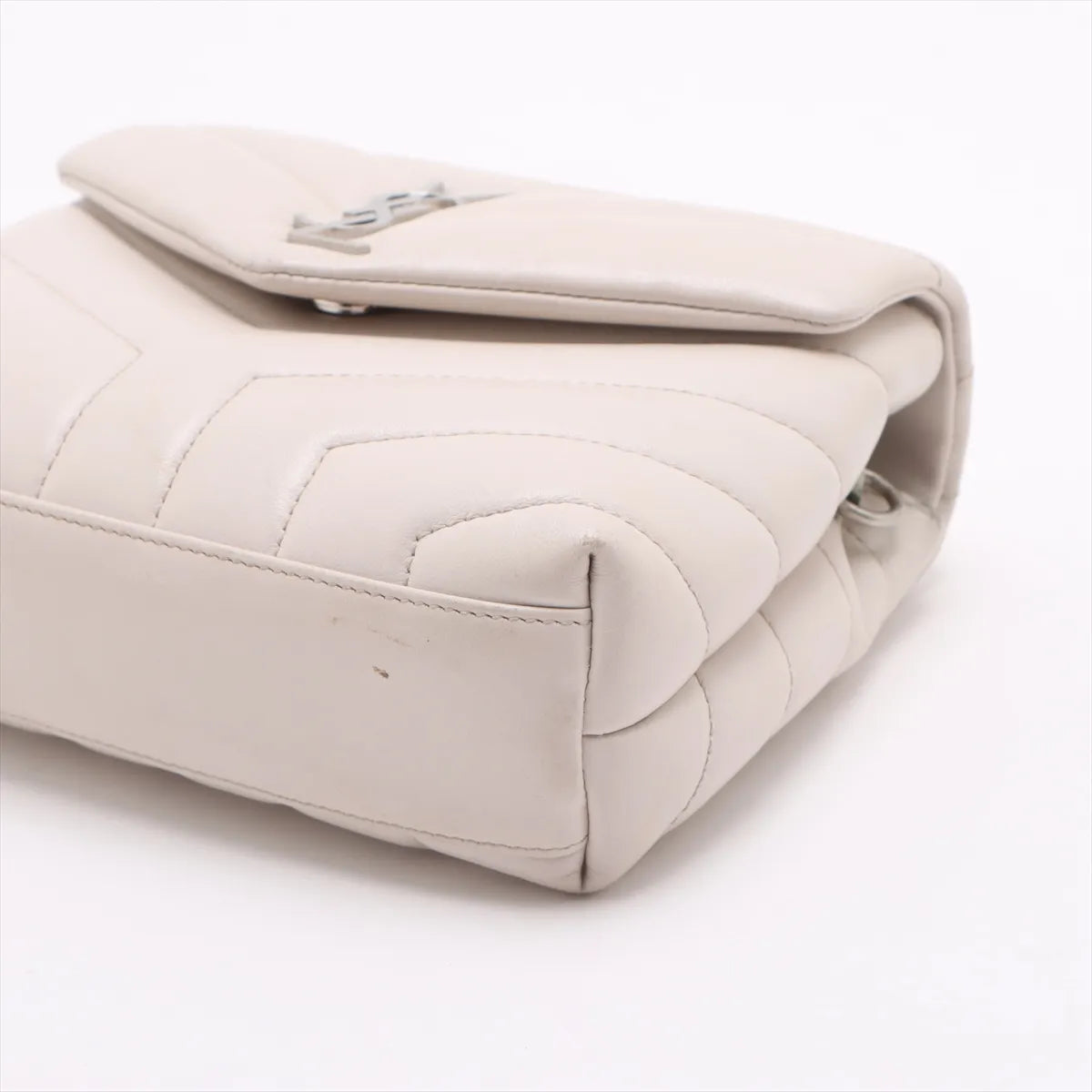 Saint Laurent Paris Loulou Leather Shoulder Bag White