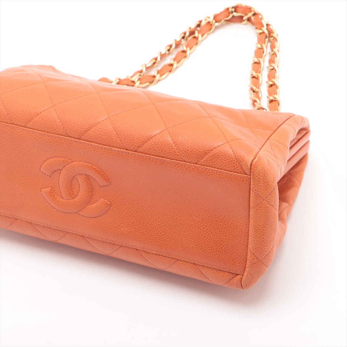 Chanel Matelasse Caviar Skin Gamaguchi Chain Shoulder Bag Orange * PREORDER *