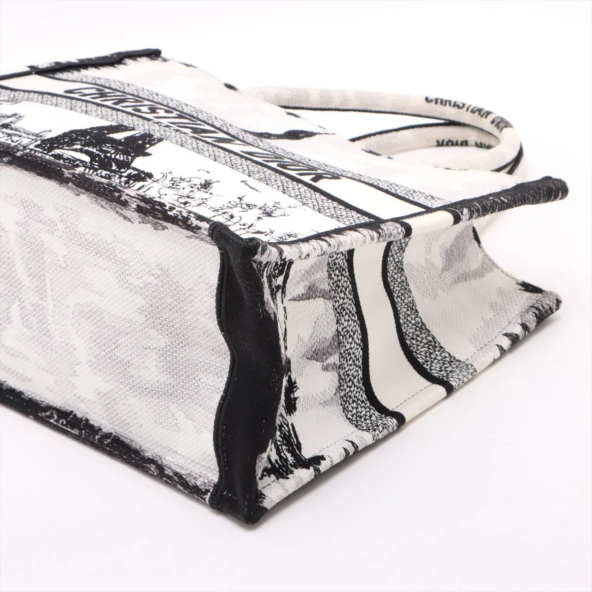 Christian Dior Paris Book Tote Medium Bag White x Black