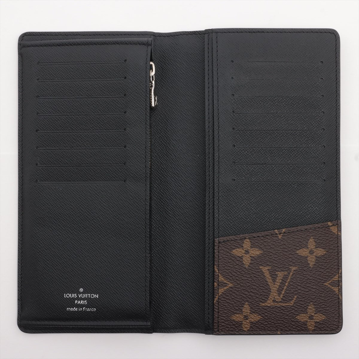 Louis Vuitton Monogram Brazza Long Wallet Brown x Black