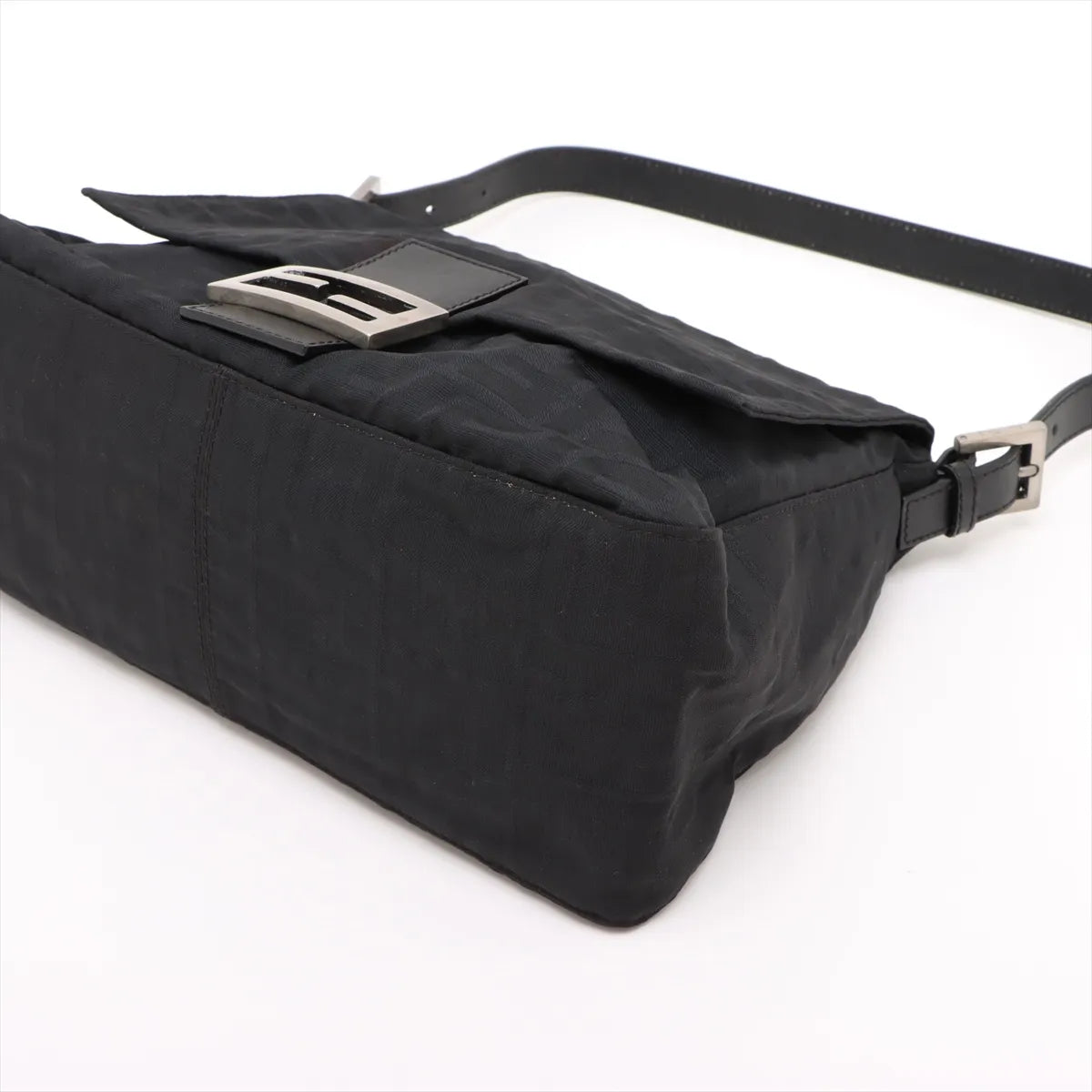 Fendi Zucca Mamma Baguette Shoulder Bag Black