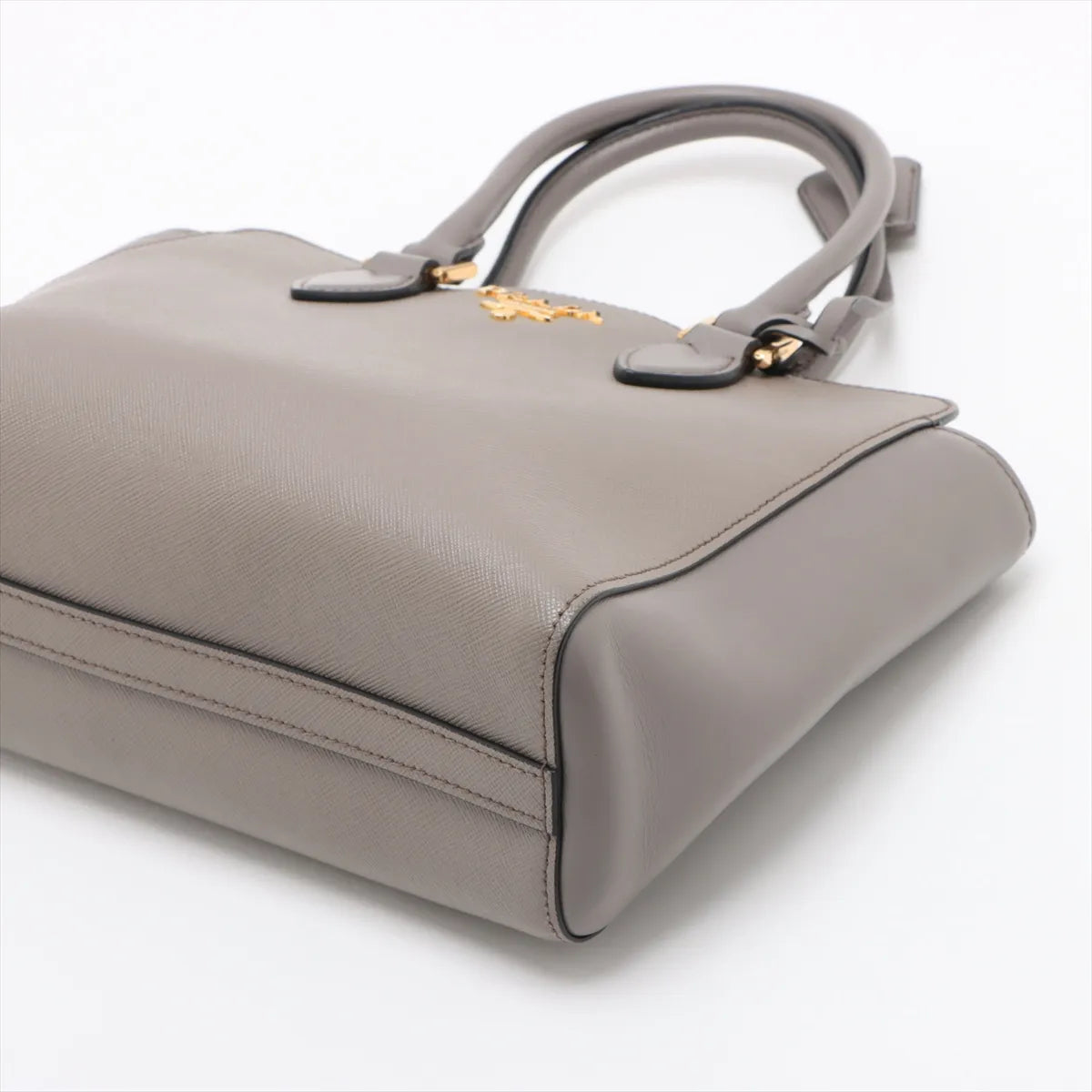 Prada Saffiano Soft Leather Two-Way Handbag Greige