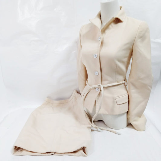D&G Ivory Wool Skirt Suit — US 0 — product view