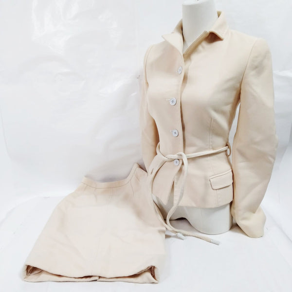Dolce & Gabbana Ivory Wool Skirt Suit — US 0