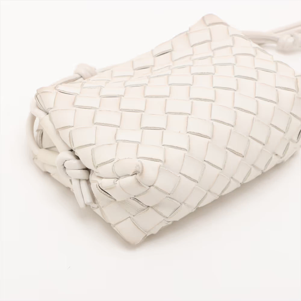 Bottega Veneta Intrecciato Mini Loop Leather Shoulder Bag Beige