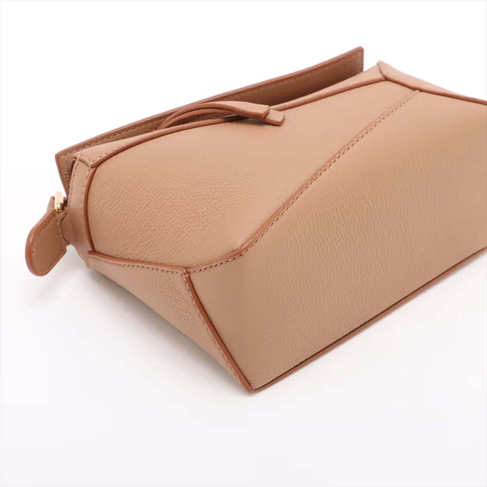 Loewe Mini Puzzle Leather Two-Way Shoulder Bag Beige