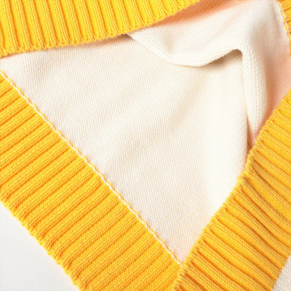 Casablanca Logo Cotton Knit Sweater Ivory x Yellow