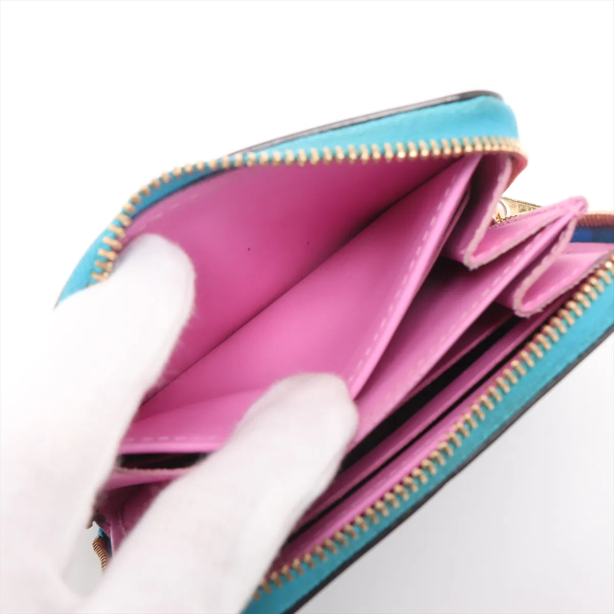 Louis Vuitton Vernis Zippy Coin Purse Baby Blue Neon