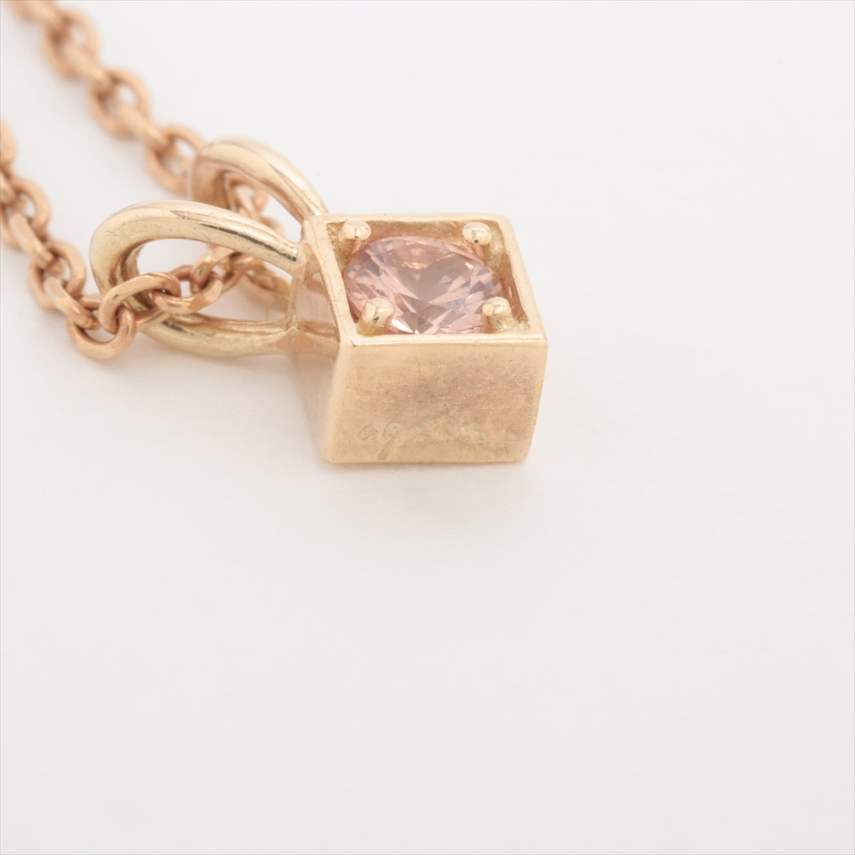 Agete Pink Stone Necklace