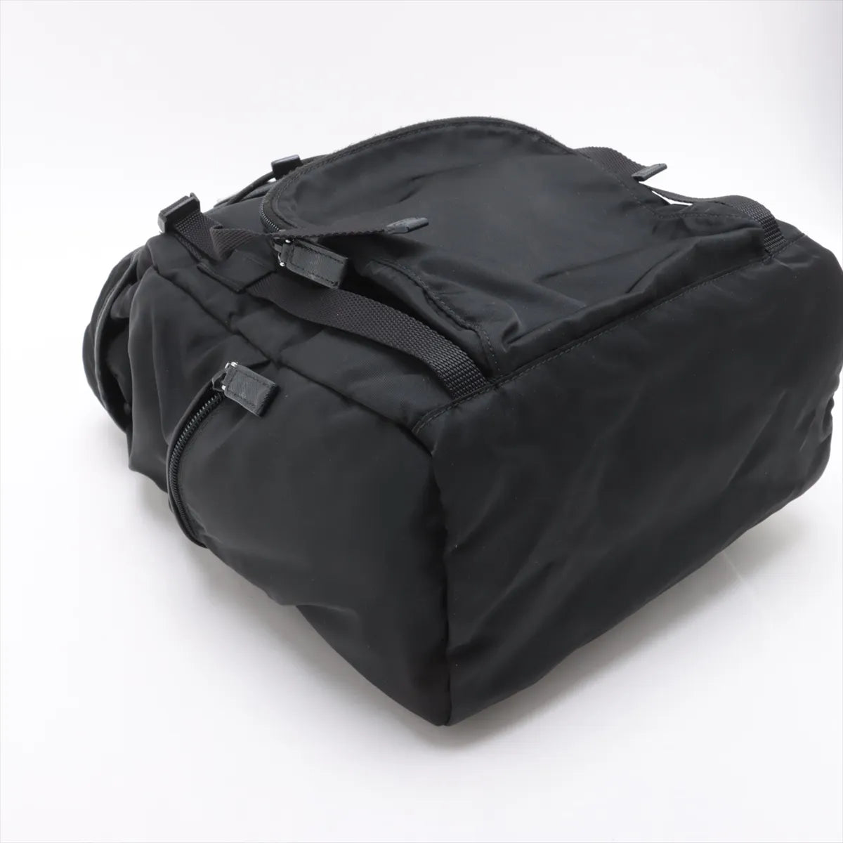 Prada Tessuto Nylon Leather Backpack Black