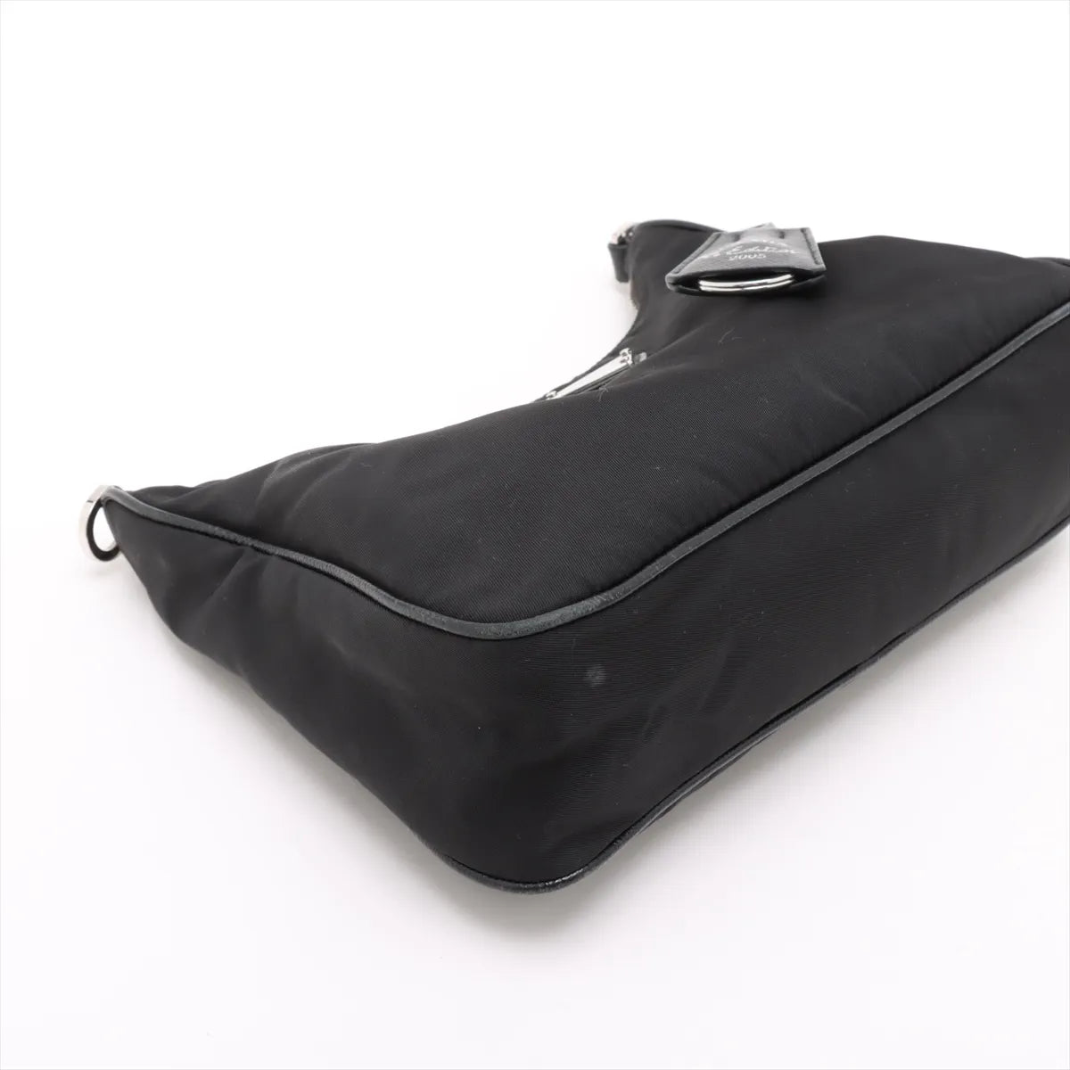 Prada Tessuto Nylon Leather Two-Way Shoulder Bag Black