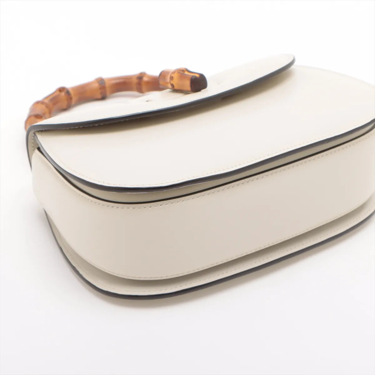 Gucci Bamboo Leather Two-Way Shoulder Bag White