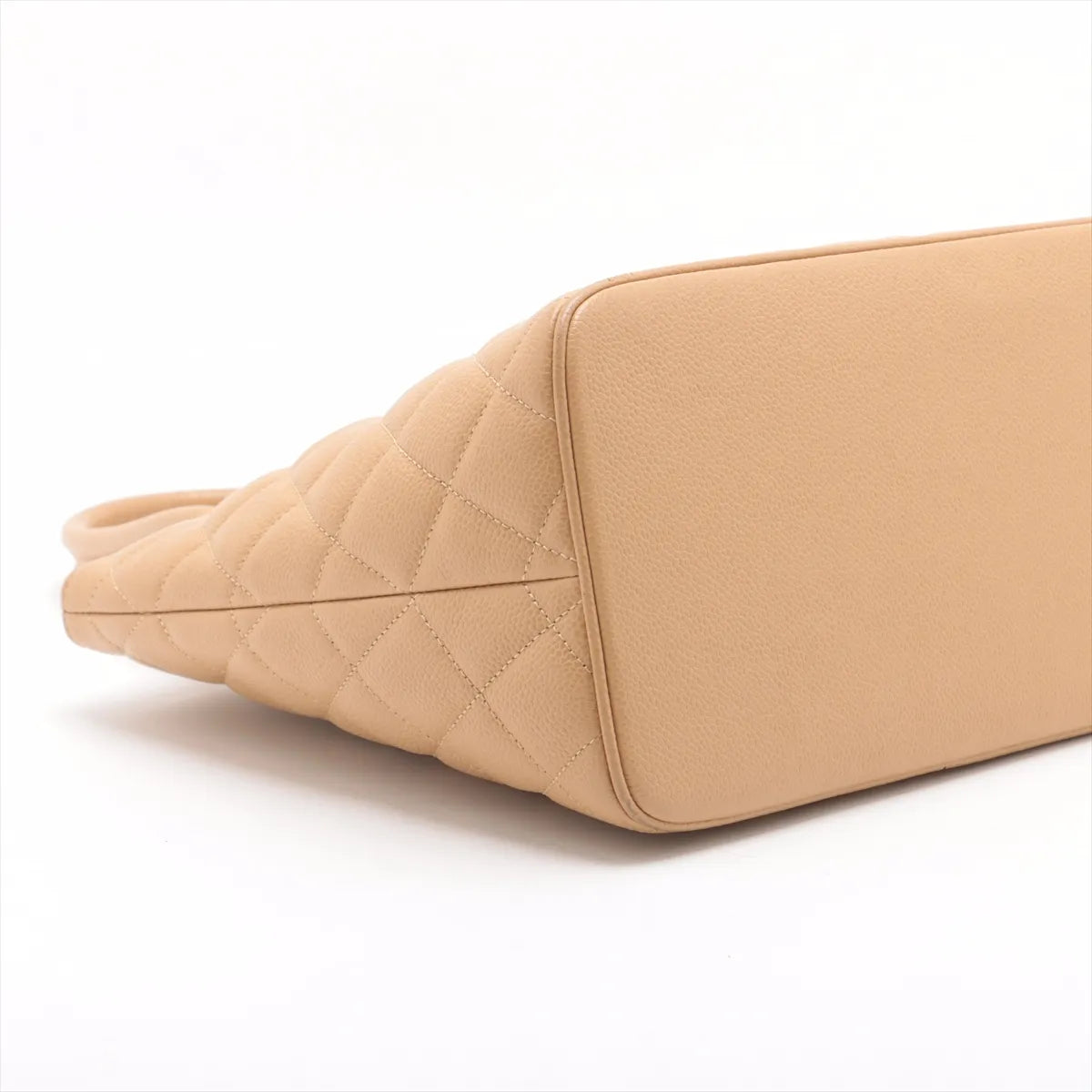 Chanel CC Logo Re-release Caviar Skin Tote Bag Beige