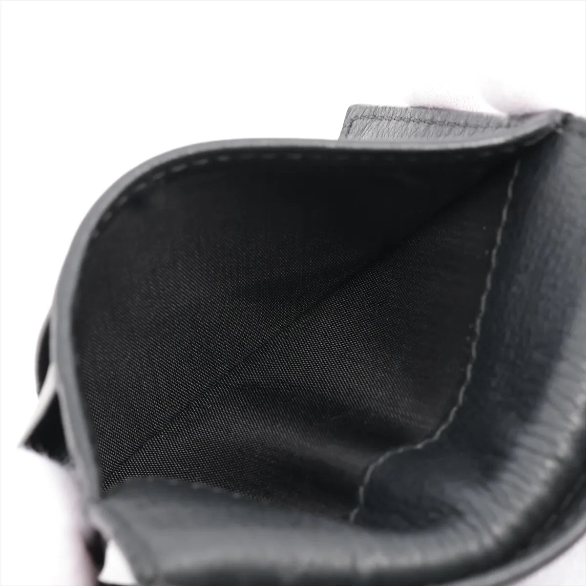 Prada Logo Leather Card Case Black