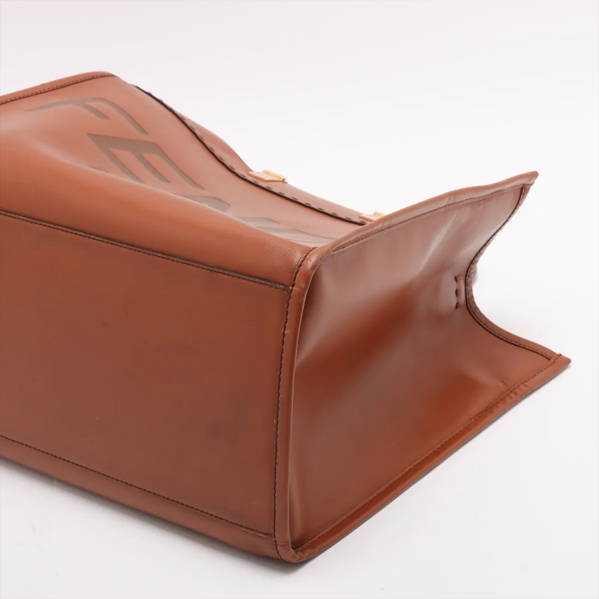 Fendi Sunshine Leather Tote Bag Brown