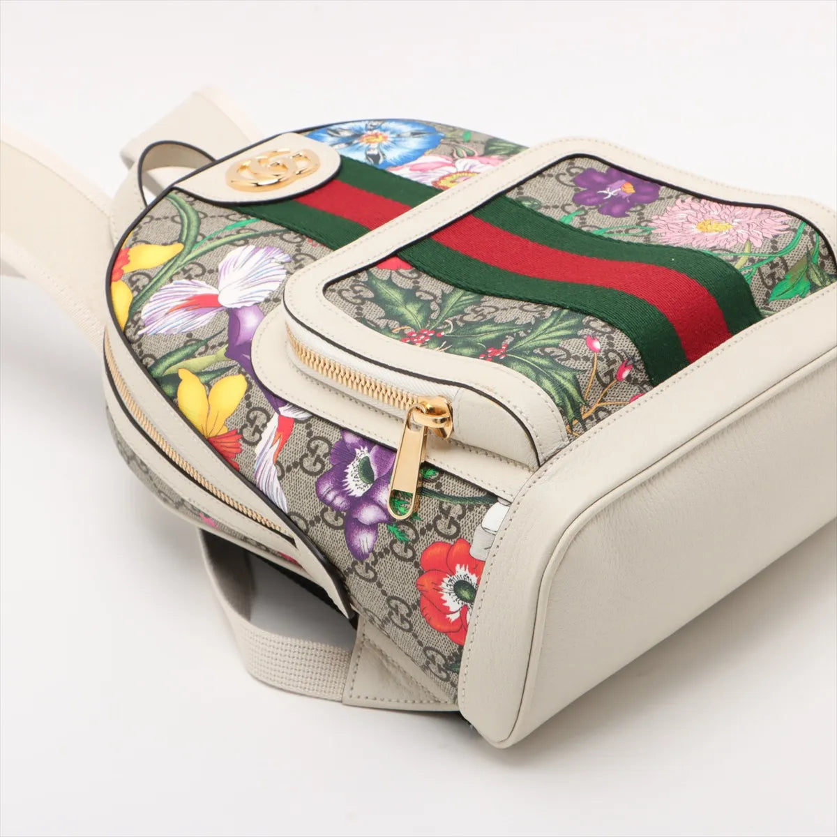 Gucci GG Floral Ophidia Backpack White