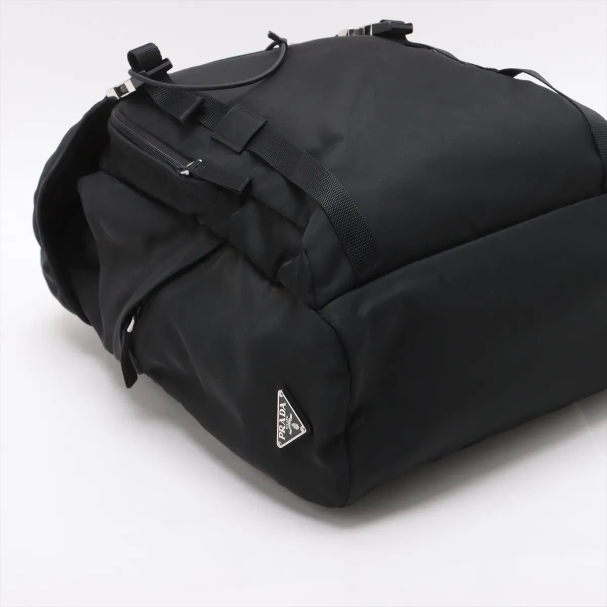 Prada Tessuto Nylon Leather Backpack Black