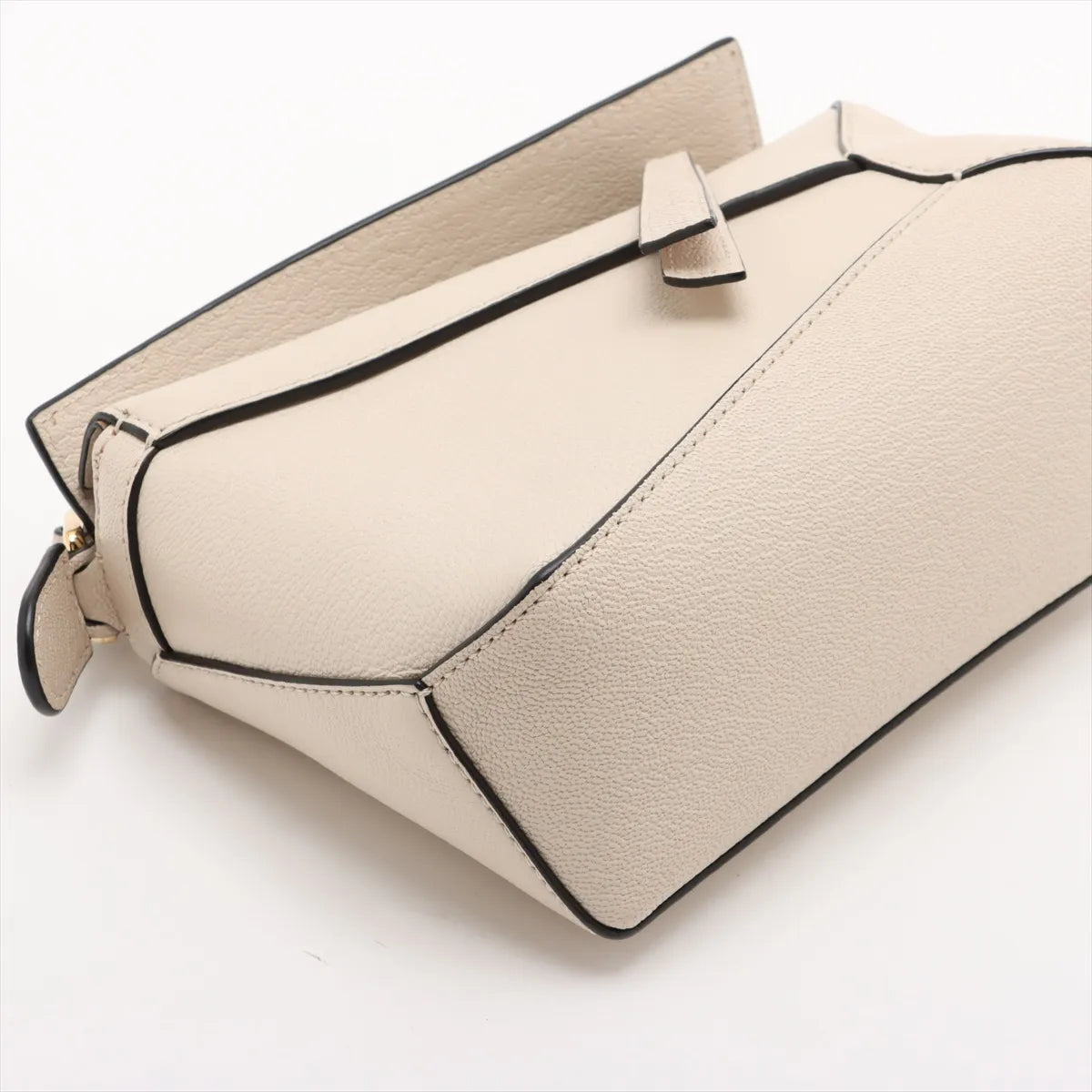 Loewe Mini Puzzle Bag Leather Shoulder Bag Beige