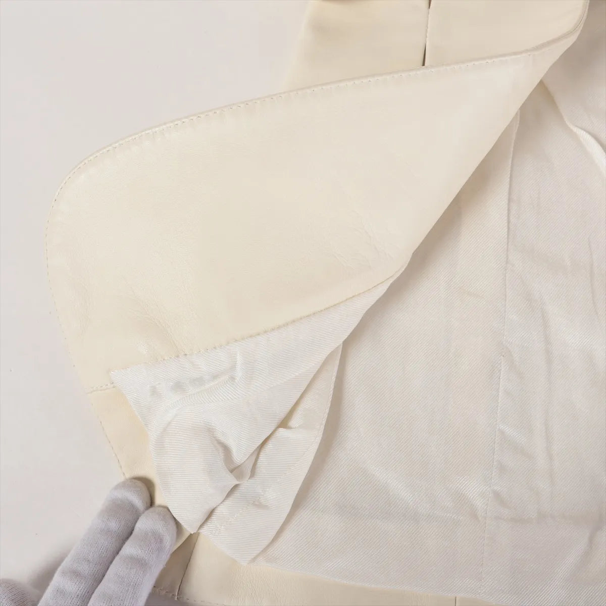 Balmain Lambskin Matelasse Blazer White