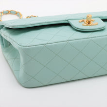 Load image into Gallery viewer, Chanel Matelasse 25 Lambskin Double Flap Double Chain Bag Tiffany Blue