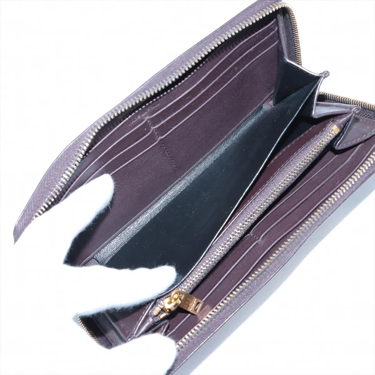 Saint Laurent Paris YSL Leather Zippy Wallet Brown