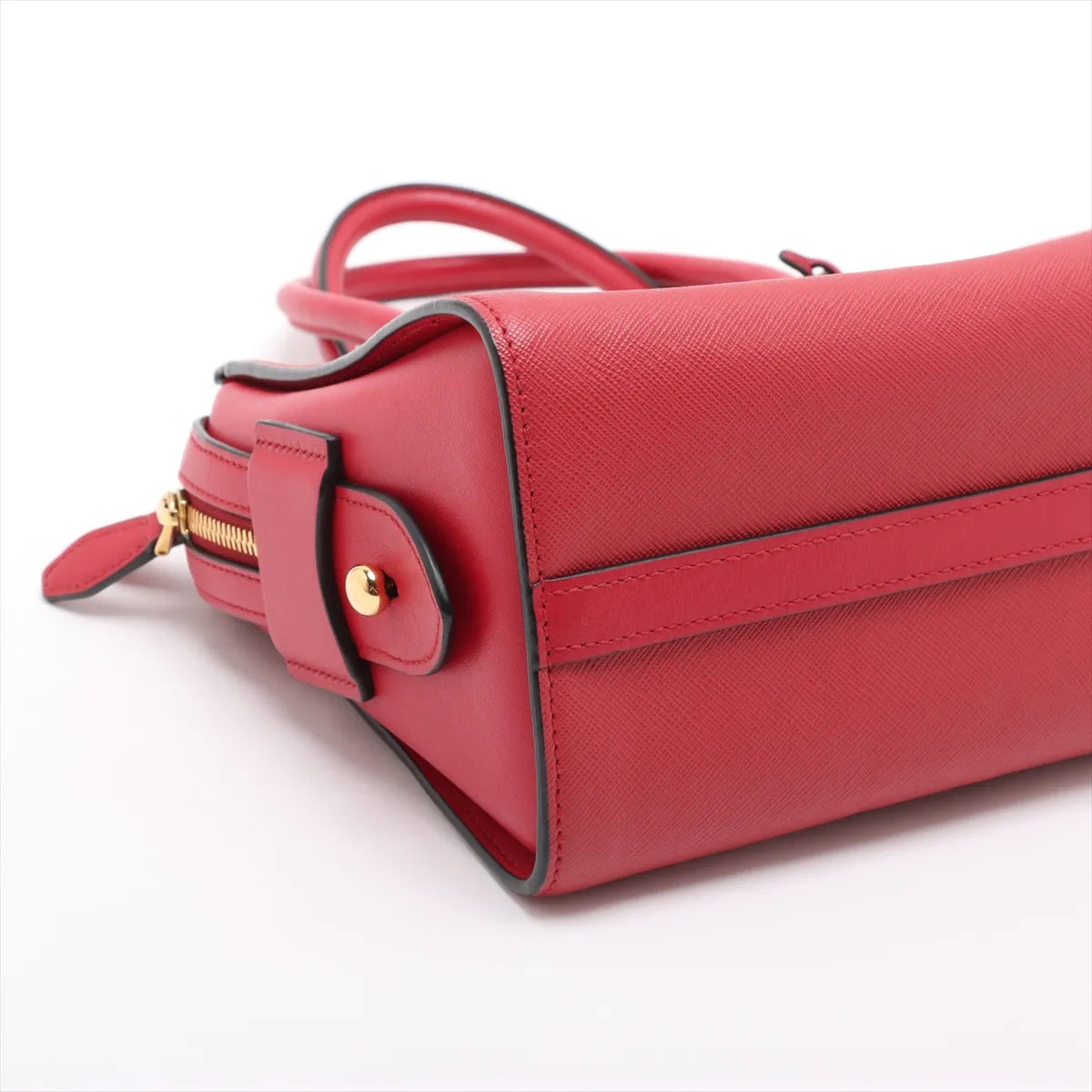 Prada Saffiano Leather Two-Way Handbag Red
