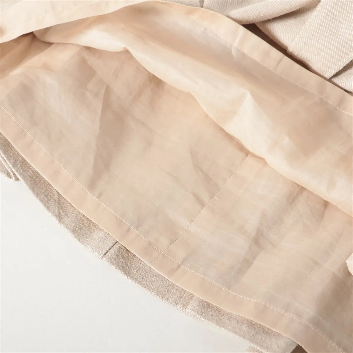 Chanel Matelasse Pleated Skirt Beige