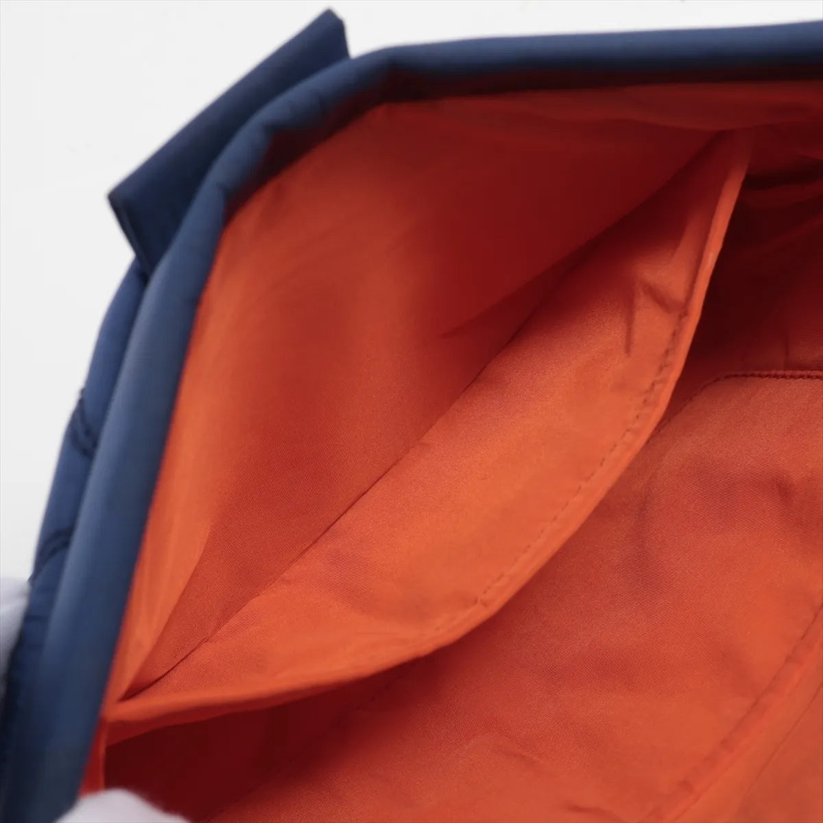 Miu Miu Logo Nylon Quilted Pouch Navy Blue