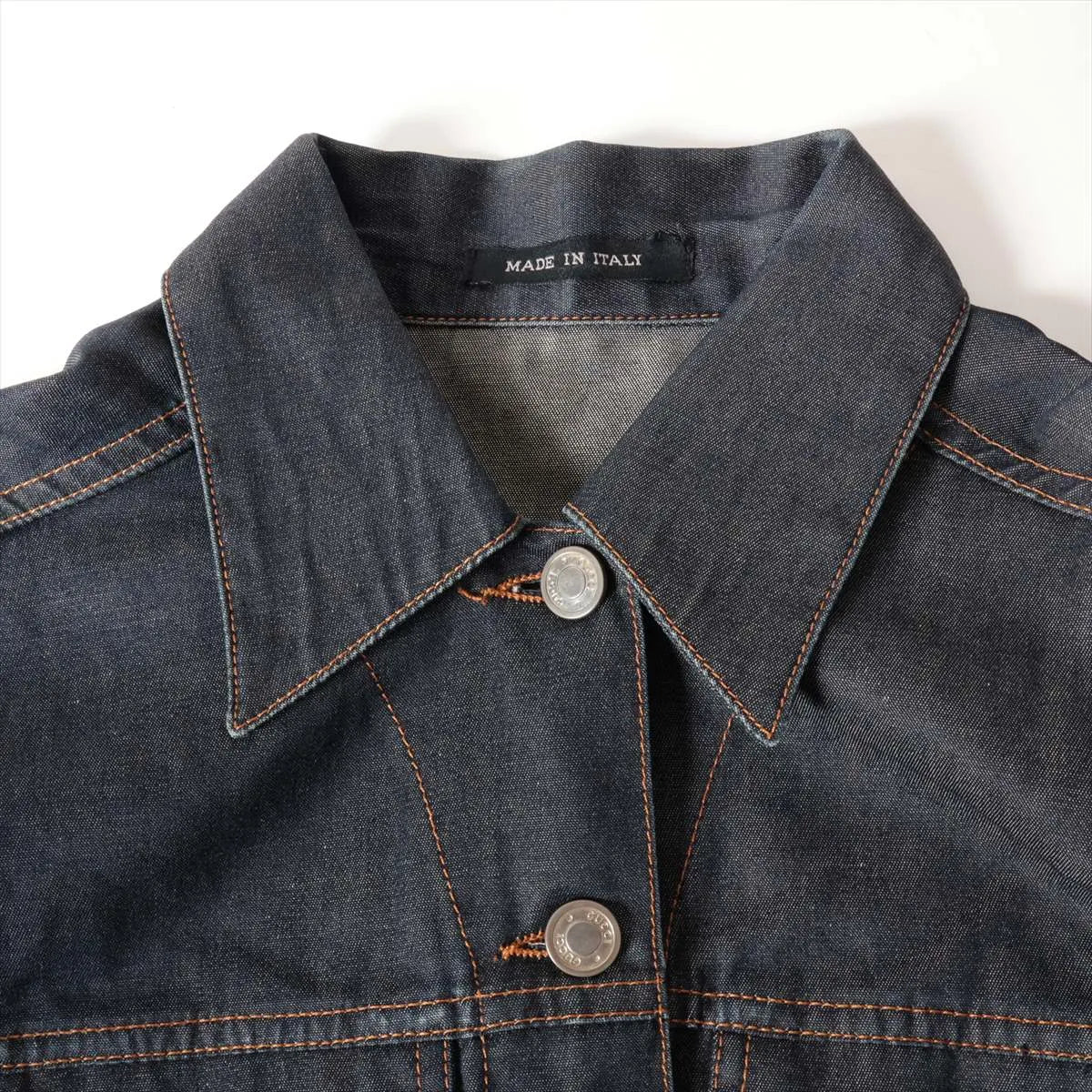 Gucci Cotton Denim Jacket Navy Blue