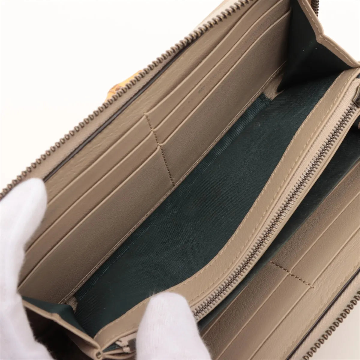 Gucci Diana Bamboo Zippy Wallet Ivory