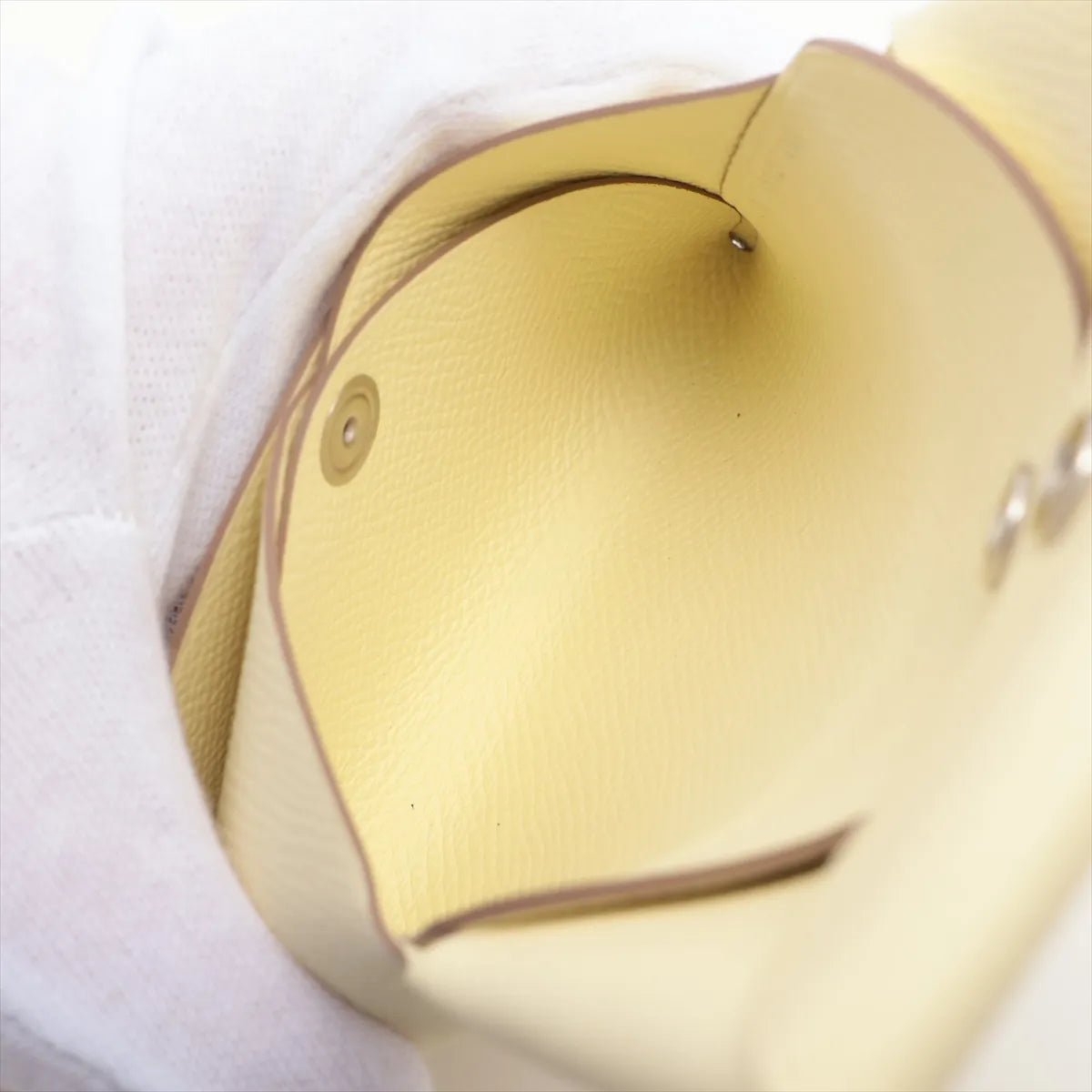 Hermès Calvi Duo Veau Epsom Coin Purse Cream Yellow