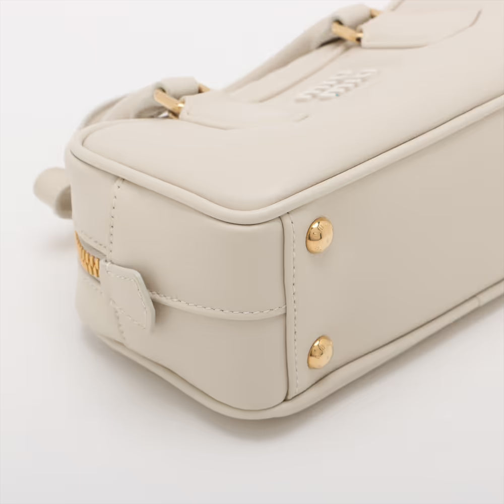Miu Miu Arcadie Leather Two-Way Handbag White