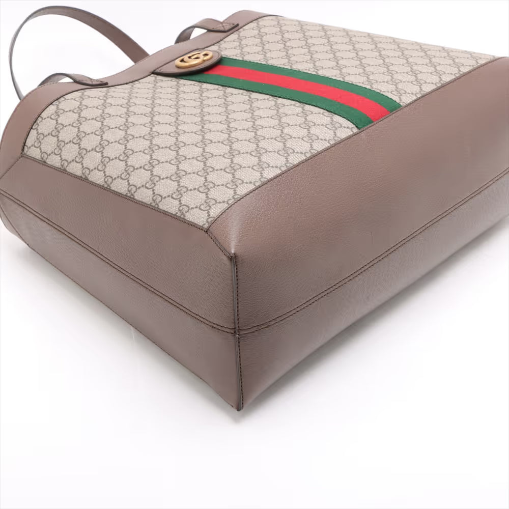 Gucci GG Supreme Ophidia Tote Bag Brown