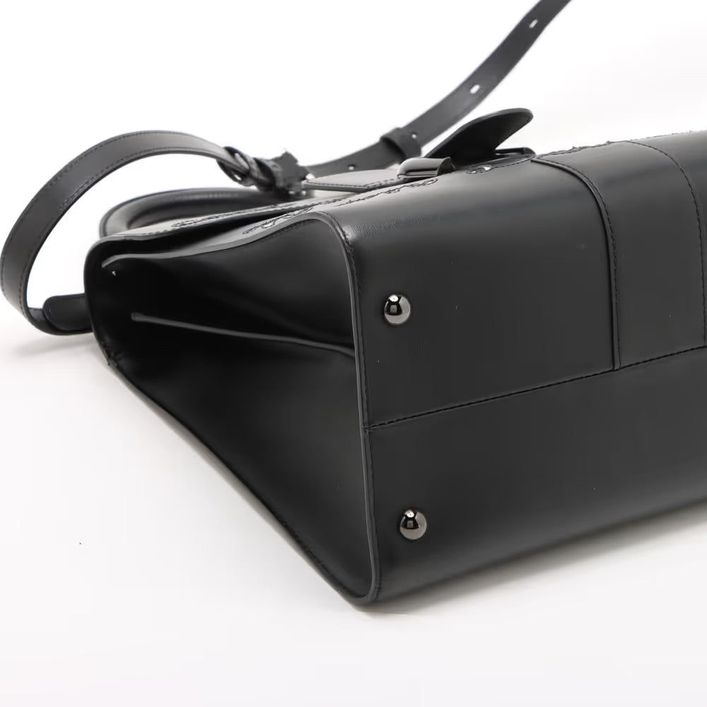 Delvaux Lumore MM Leather Two-Handbag Black x White