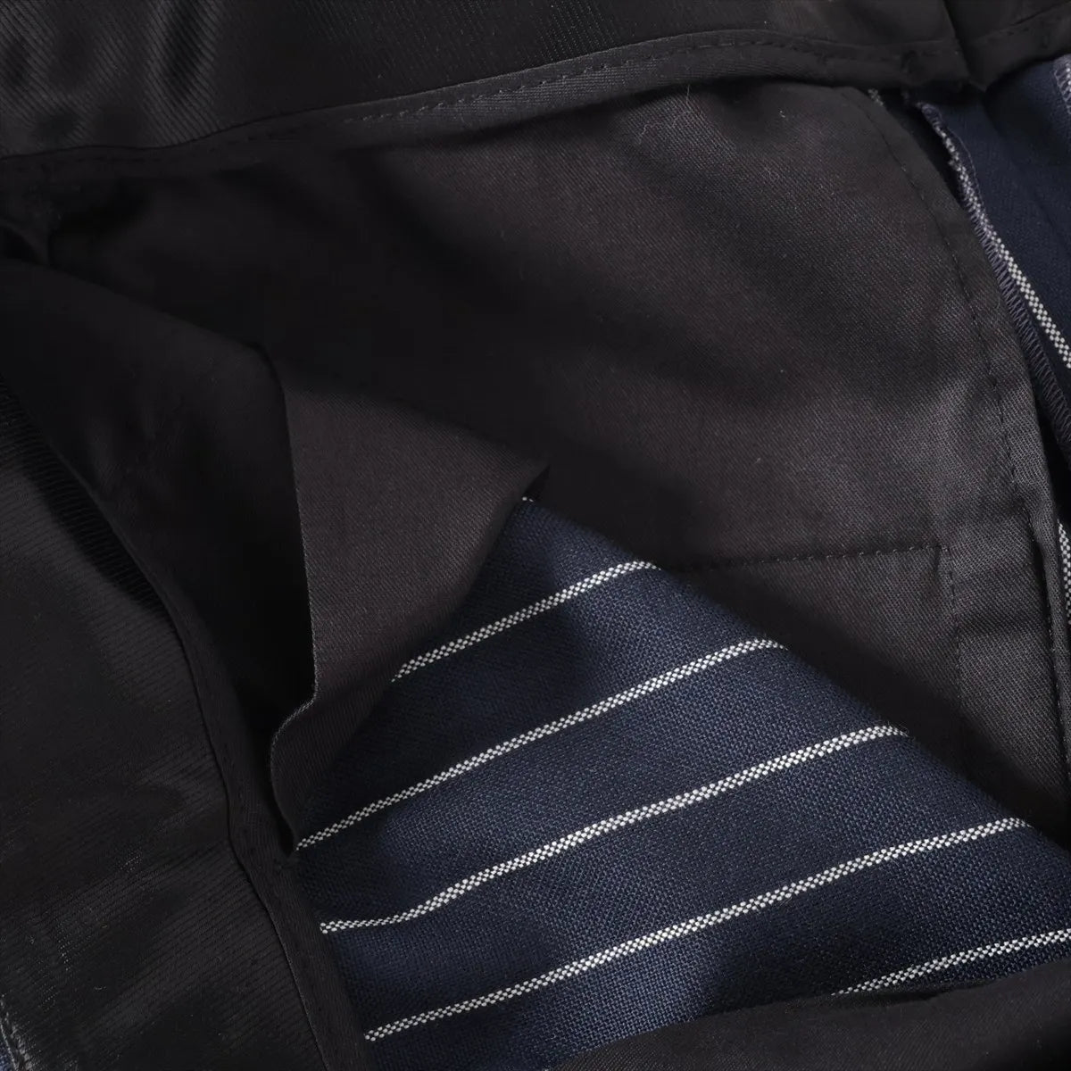 Celine Stripe Rayon Slacks Navy Blue